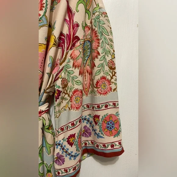 Zara Multicolor Patterned Robe - Picture 9 of 12